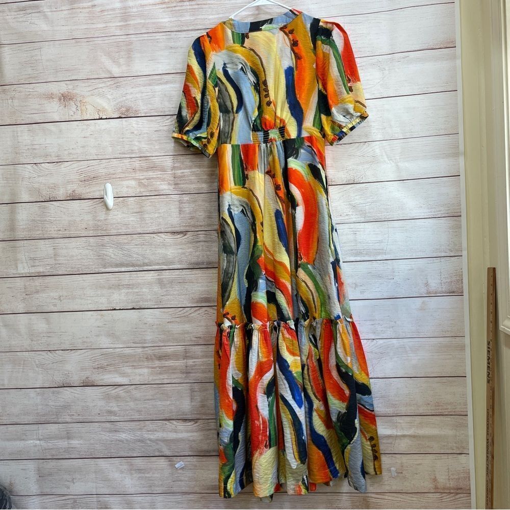 MAEVE ANTHROPOLOGIE SUSANNAH GRAPHIC ABSTRACT MAXI DRESS - Picture 3 of 12